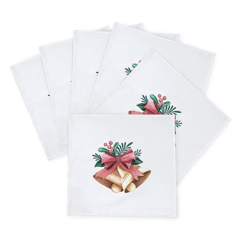 Khakee 6 Pcs Christmas Theme Silk Table Napkins 10x 10 for Xmas Decoration Christmas OrnamentsChristmas Giftxmas21628 - Image 2