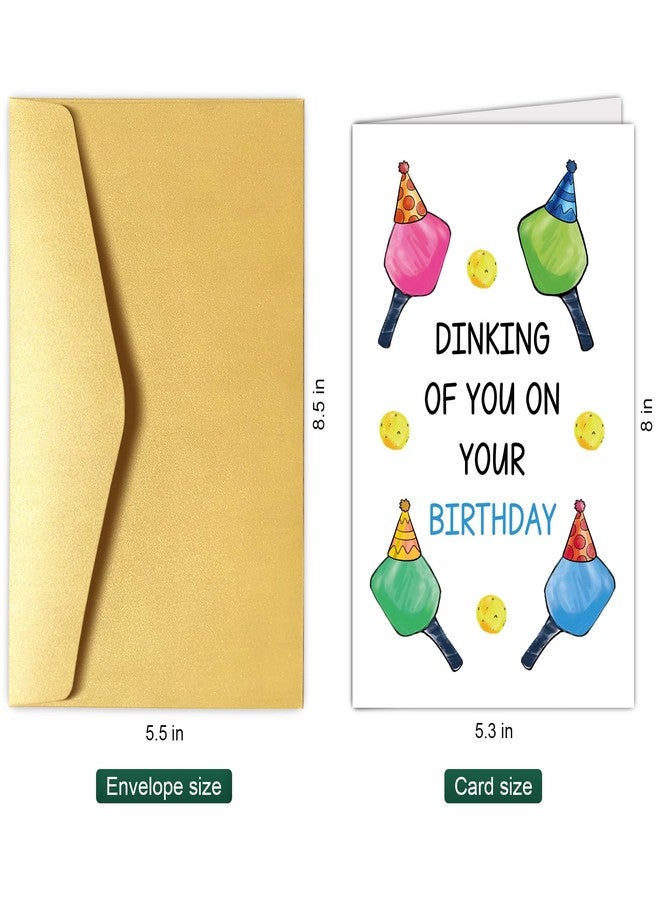 Chenive Funny Pickleball Birthday Card for Men Women, Hilarious Sport Themed Birthday Pun Card for Him Her, Dinking Of You On Your Birthday - Image 2