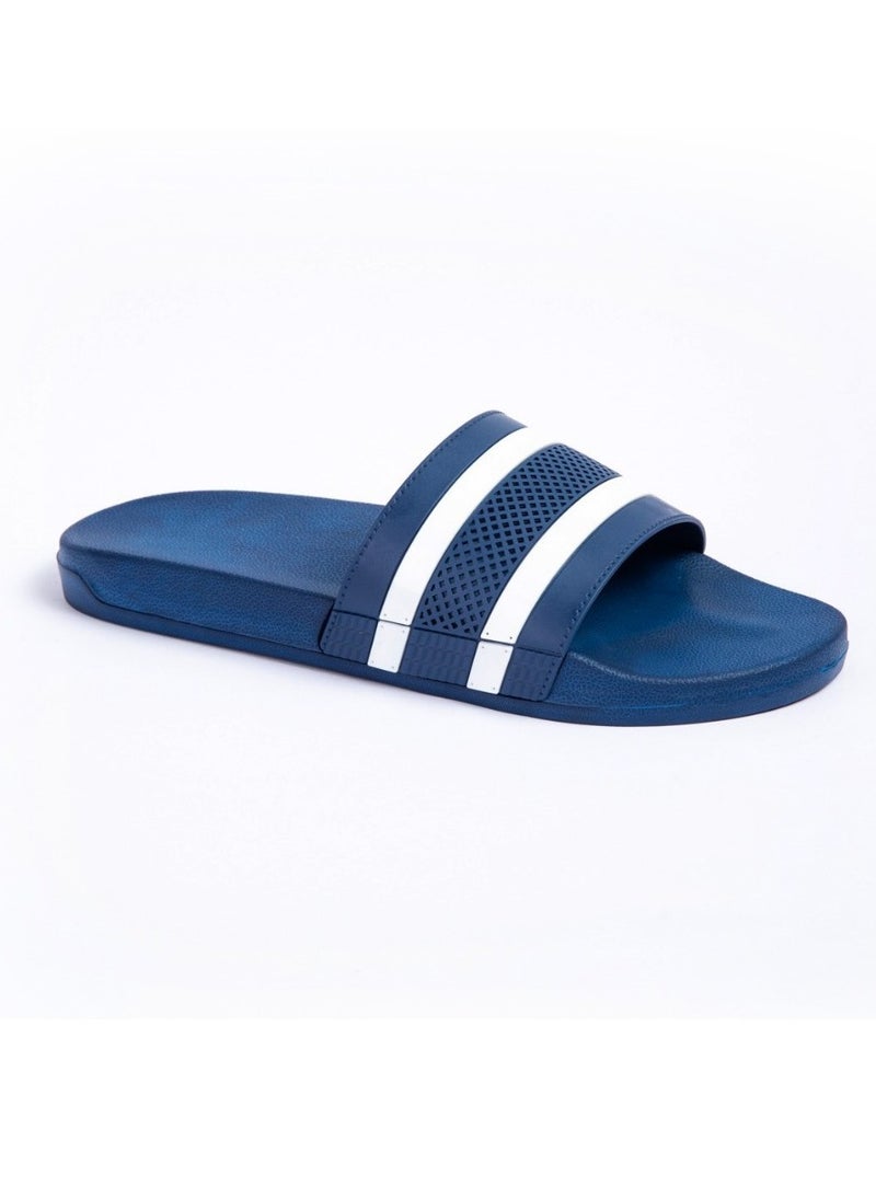Onda Navy Flat Slide Slipper for Men  - Image 2