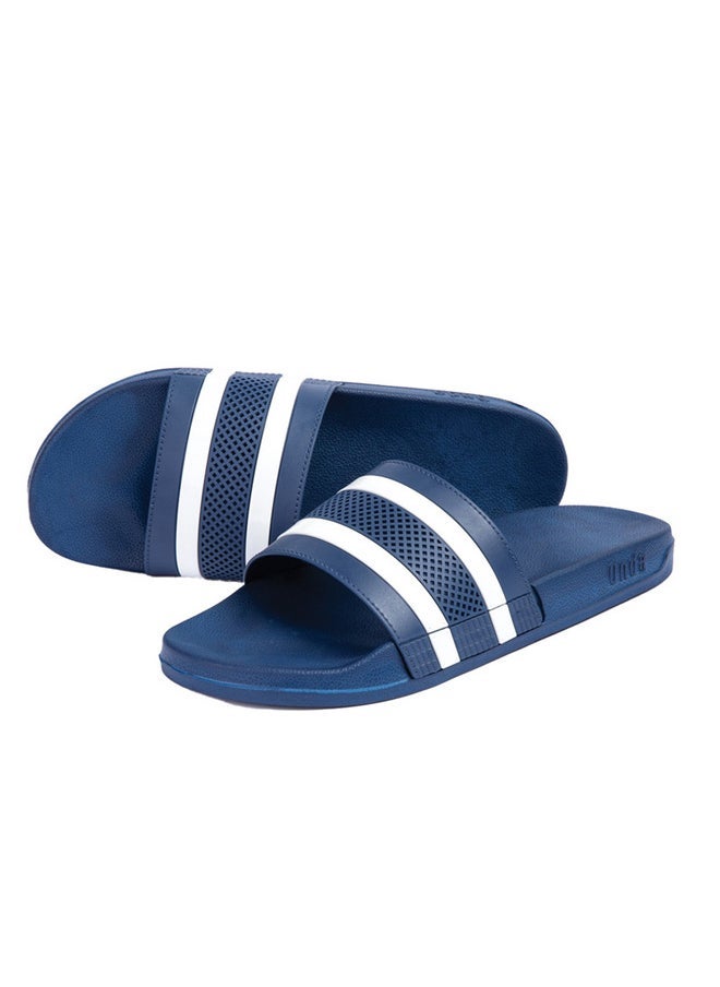 Onda Navy Flat Slide Slipper for Men  - Image 3