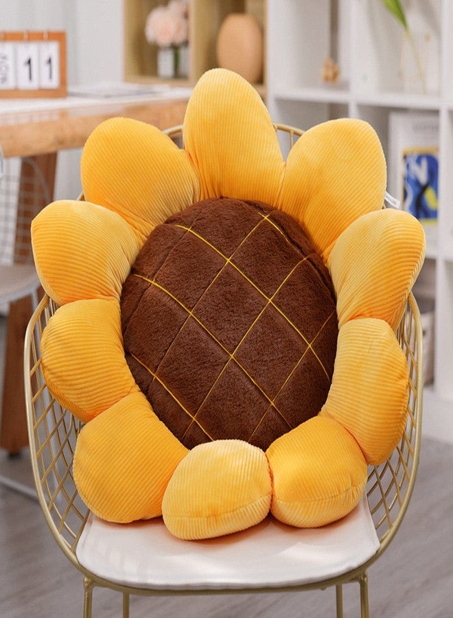 LEVINIS Yellow Sunflower Cushion Mat Home Decor Reversible Floor Pillow Seating Cushion Girls Boys Mother Gift Soft Velvet Stuffed Throw Pillows for Bed Couch Chair Car Office 19'' - Image 3