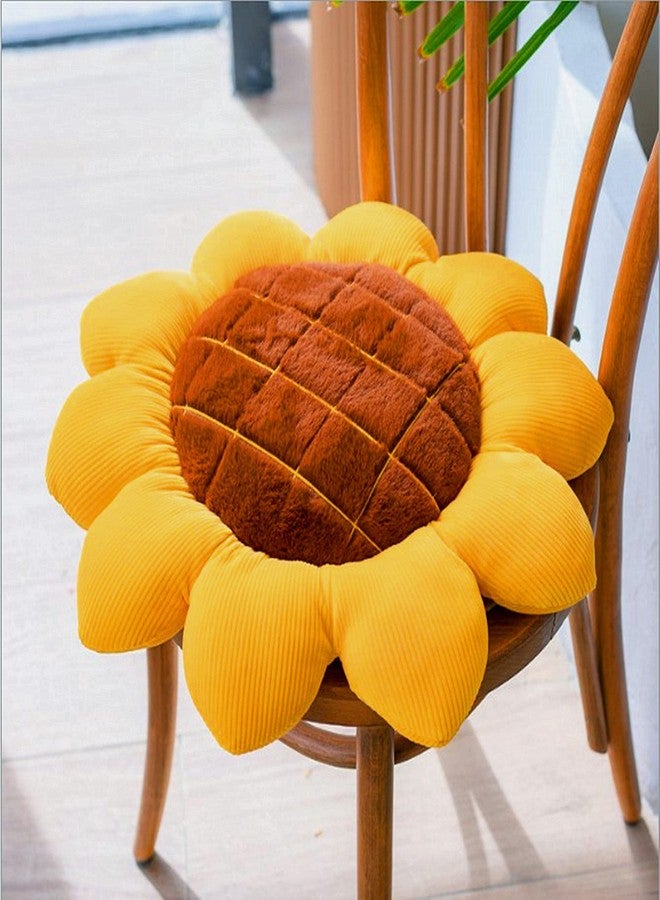 LEVINIS Yellow Sunflower Cushion Mat Home Decor Reversible Floor Pillow Seating Cushion Girls Boys Mother Gift Soft Velvet Stuffed Throw Pillows for Bed Couch Chair Car Office 19'' - Image 1