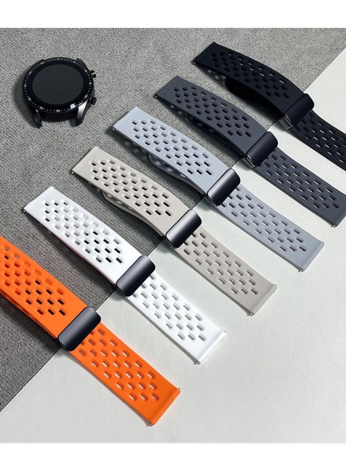 Strap Silicone Magnetic Buckle 20MM For Samsung Gear Sport/Watch 6/5/4/5 Pro 45mm/S2 classic/active 2 40mm 44mm/Amazfit GTS 2/2e/GTS 3/3 Pro/GTS 4/GTS 2 Mini/3 Mini/4 Mini/Bip 3/Bip 3 Pro - Image 3