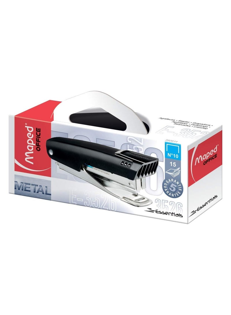 Maped Maped Essentials M352611 – Mini Stapler Metal Pocket for up to 15 Sheets, Black - Image 1