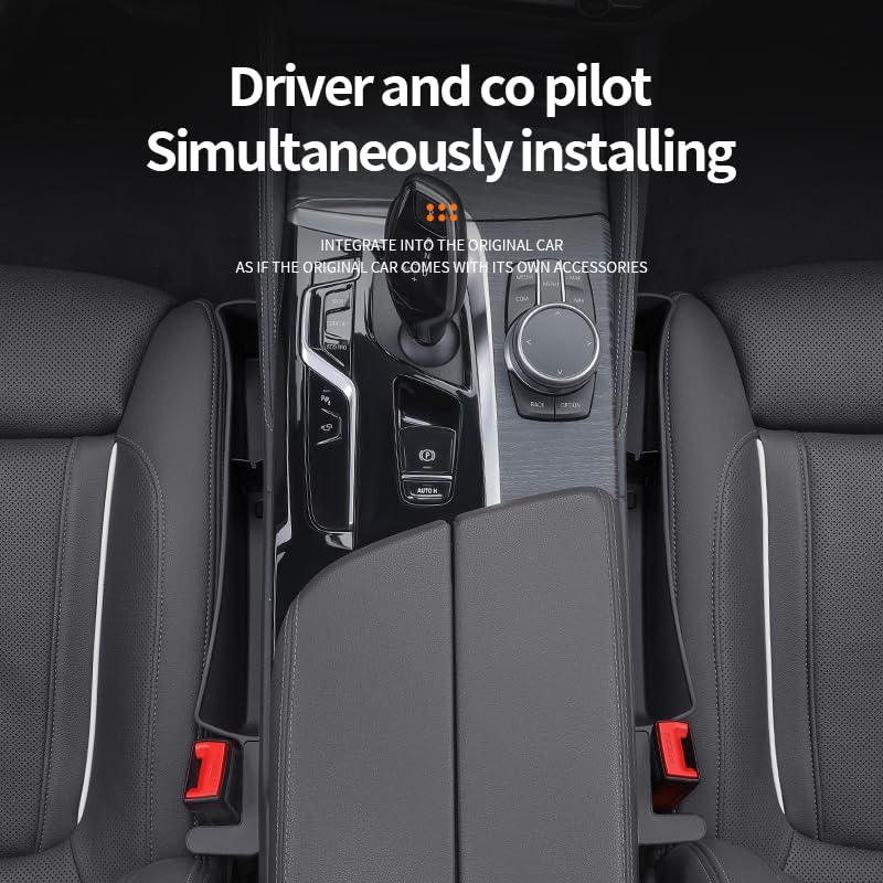 Edotim Car Seat Gap Filler, Seat Gap Organizer with Phone Holder, Car Seat Accessories, Car Organizer Fit Car SUV Truck-2PCS Black - Image 5