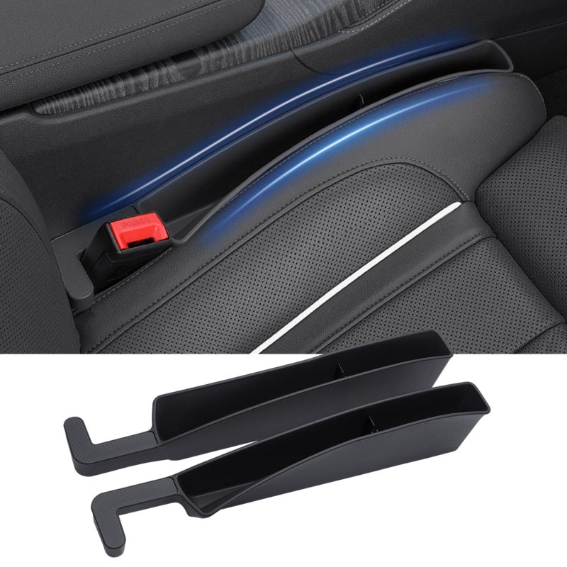 Edotim Car Seat Gap Filler, Seat Gap Organizer with Phone Holder, Car Seat Accessories, Car Organizer Fit Car SUV Truck-2PCS Black - Image 1