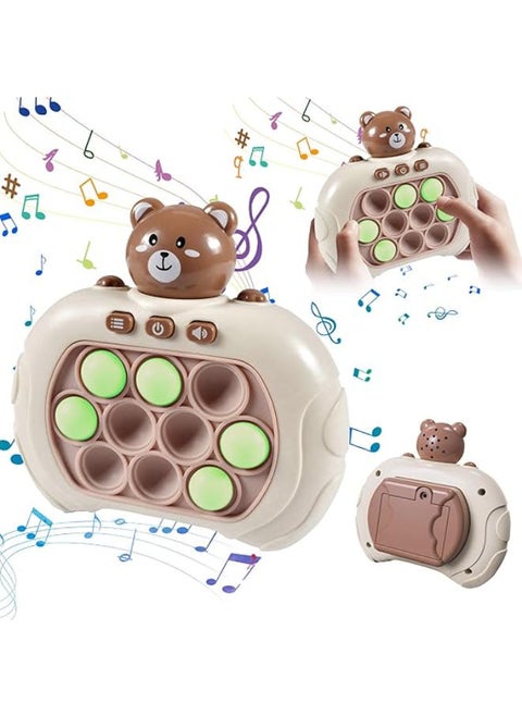 ZUOQIANG Pop it Game Quick Push Bubbles Game，Handheld Game Machine Sensory Toys，Autism Sensory Toys Mini Games Gifts for Boys, Girls,Puzzle Pop Game Controller（Bear）