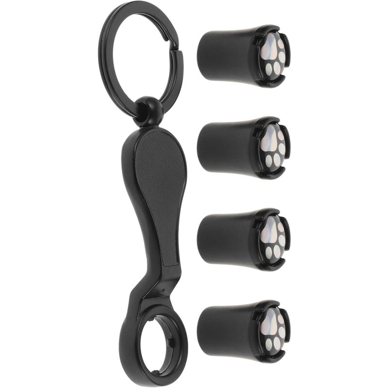 Zinc Alloy Tire Valve Caps Anti Theft Universal Fit Black Footprint Design - Image 2