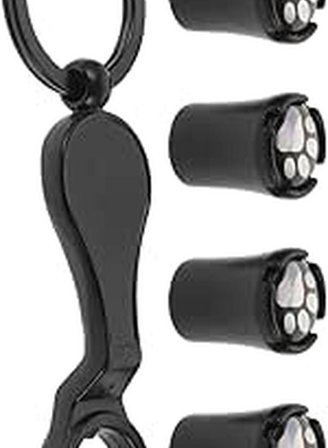 Zinc Alloy Tire Valve Caps Anti Theft Universal Fit Black Footprint Design - Image 1