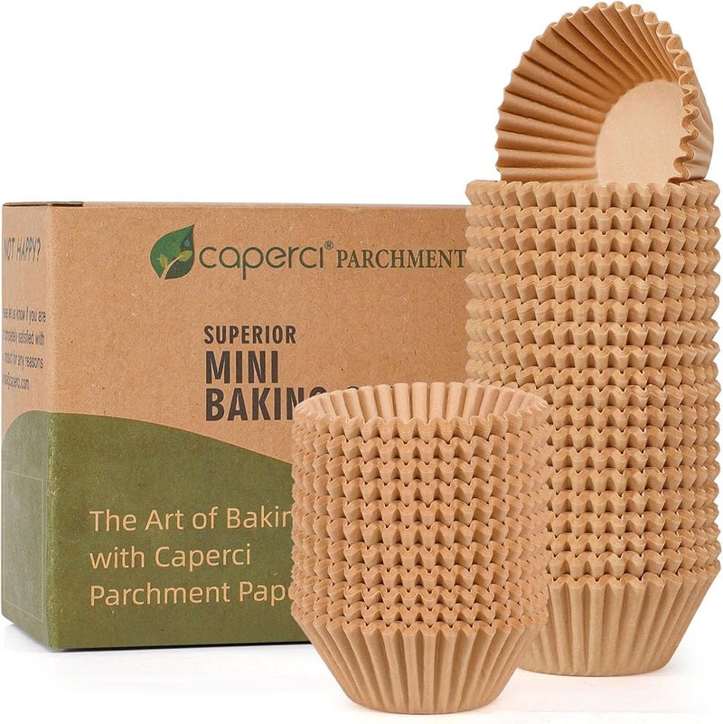 Caperci Parchment 400pcs Mini Cupcake Liners for Baking Small Muffin Liners