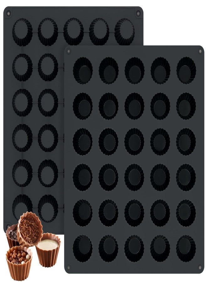 Inn Diary 2pcs Peanut Butter Cup Molds 30-Cup Butter Bites Mold Silicone Chocolate Candy Mold for Fat Bomb Chocolate Mini Peanut Butter Cup - Image 1