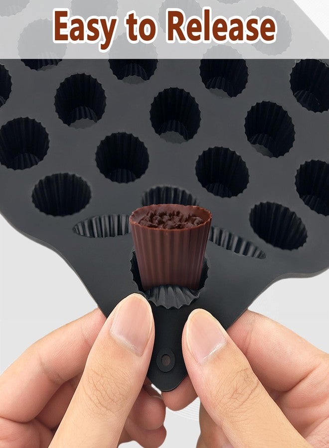 Inn Diary 2pcs Peanut Butter Cup Molds 30-Cup Butter Bites Mold Silicone Chocolate Candy Mold for Fat Bomb Chocolate Mini Peanut Butter Cup - Image 4