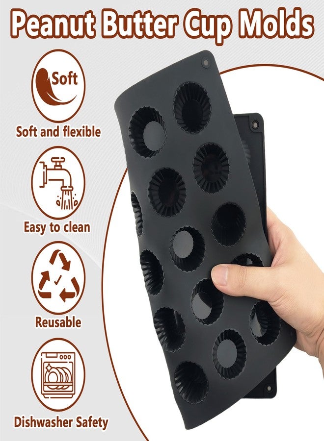 Inn Diary 2pcs Peanut Butter Cup Molds 30-Cup Butter Bites Mold Silicone Chocolate Candy Mold for Fat Bomb Chocolate Mini Peanut Butter Cup - Image 3