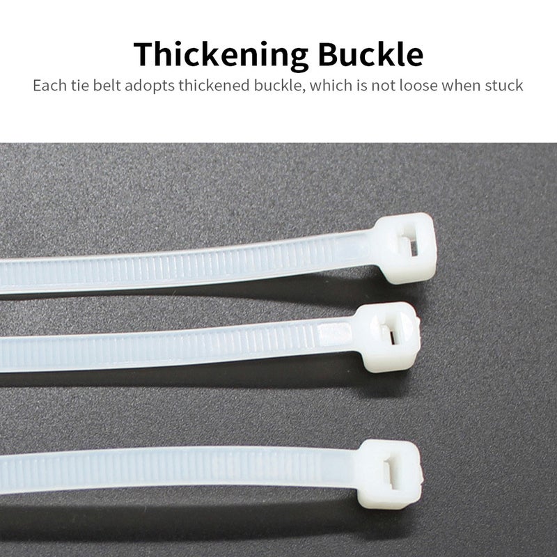 Self-locking Nylon Ties Good Bearing 4*200 Backstop Design Thickening Buckle Non-slip Design No Burrs 100 Straps/package Black - Image 3