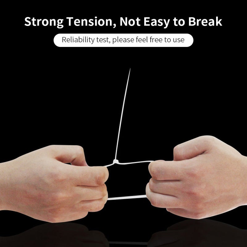 Self-locking Nylon Ties Good Bearing 4*200 Backstop Design Thickening Buckle Non-slip Design No Burrs 100 Straps/package Black - Image 4