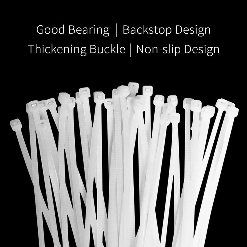 Self-locking Nylon Ties Good Bearing 4*200 Backstop Design Thickening Buckle Non-slip Design No Burrs 100 Straps/package Black - Image 5