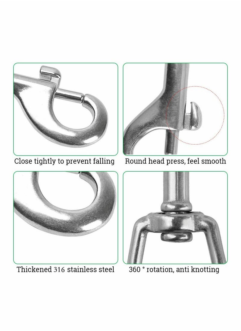 Y&D - Double Ended Bolt Snap Hooks, Stainless Steel End Heavy Duty Trigger Snaps for Water Bucket/Dog Leash/Pet Feed Bucket/Pet Hammock and More, Pack of 6(3.5inch) - Image 1