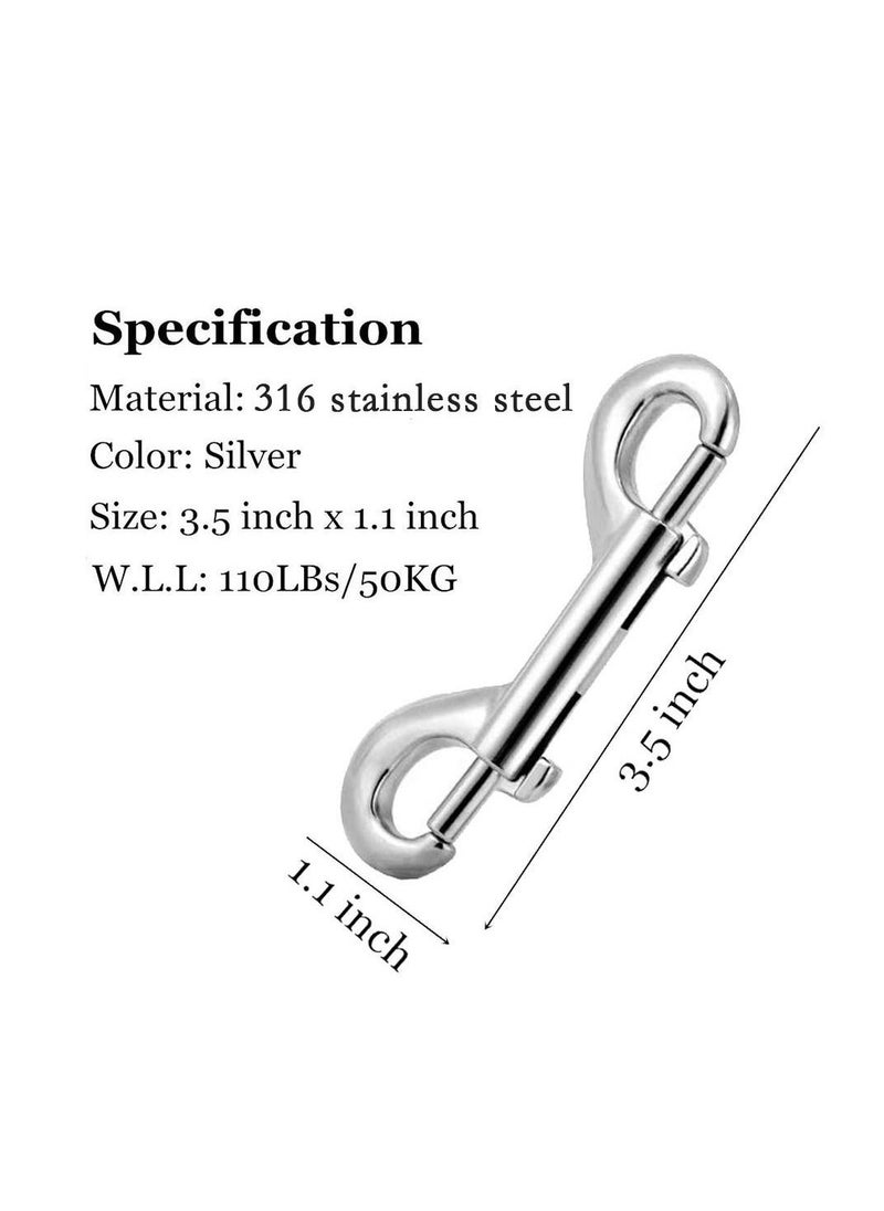 Y&D - Double Ended Bolt Snap Hooks, Stainless Steel End Heavy Duty Trigger Snaps for Water Bucket/Dog Leash/Pet Feed Bucket/Pet Hammock and More, Pack of 6(3.5inch) - Image 1