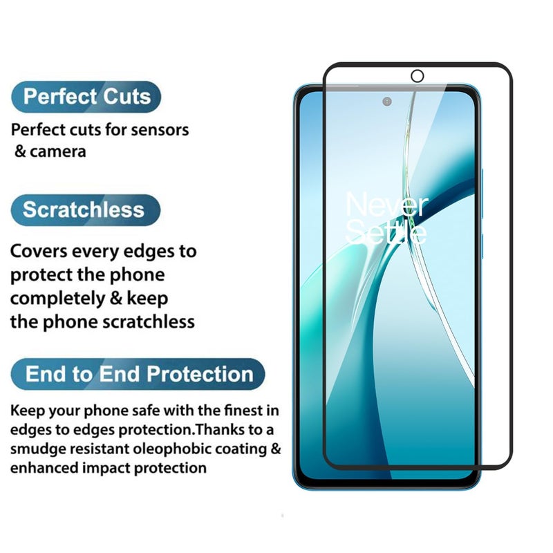 OpenTech ® Military-Grade Tempered Glass Screen Protector Compatible For Oneplus Nord CE 4 Lite With Edge To Edge Coverage And Easy Installation Kit - Image 3