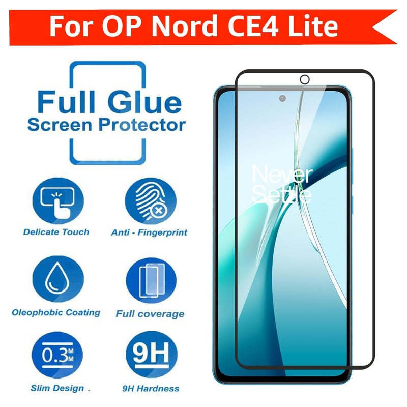 OpenTech ® Military-Grade Tempered Glass Screen Protector Compatible For Oneplus Nord CE 4 Lite With Edge To Edge Coverage And Easy Installation Kit - Image 2