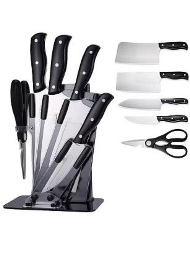 AGD 5-Piece Knives Set With Stand Silver/Black YG-605 - Image 1