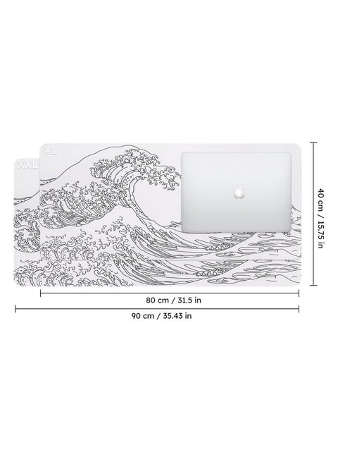 iCasso Extended Gaming Mouse Pad (35.4x15.7 in), Large Stable Rubber Base Mousepad with Stitched Edges, Keyboard Mouse Mat Desk Pad for Work, Game, Office,...