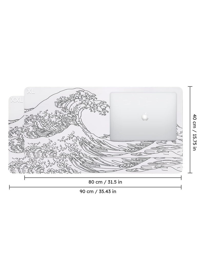 iCasso Extended Gaming Mouse Pad (35.4x15.7 in), Large Stable Rubber Base Mousepad with Stitched Edges, Keyboard Mouse Mat Desk Pad for Work, Game, Office,...