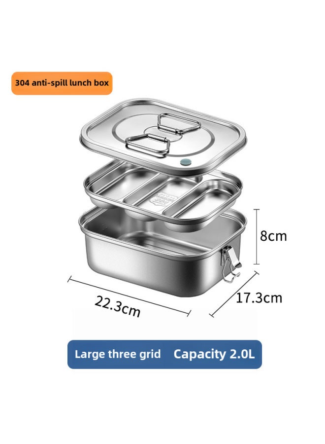 Stainless Steel Lunch Box 304 Square Rice Jar Canteen Student Office Worker Rice Box With Lid And Handle Steaming Lunch Box
