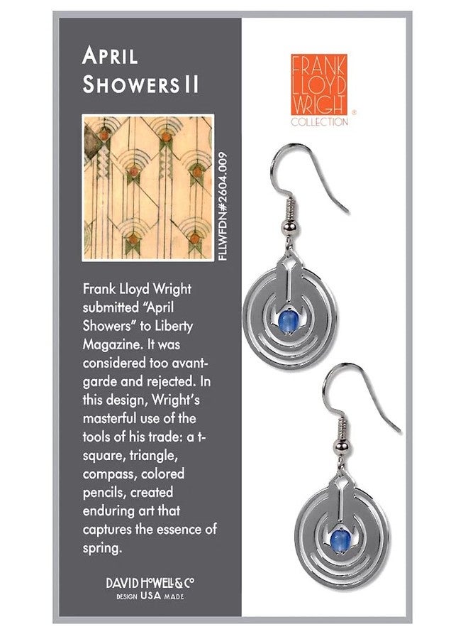 Frank Lloyd Wright April Showers II Earrings - Blue - Image 2