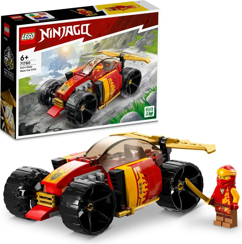 LEGO ® NINJAGO® Kai's Ninja Race Car Evo 71780 - Creative Toy Building Set with Car and Kai Minifigure for Kids Ages 6 and Up (94 Pieces)