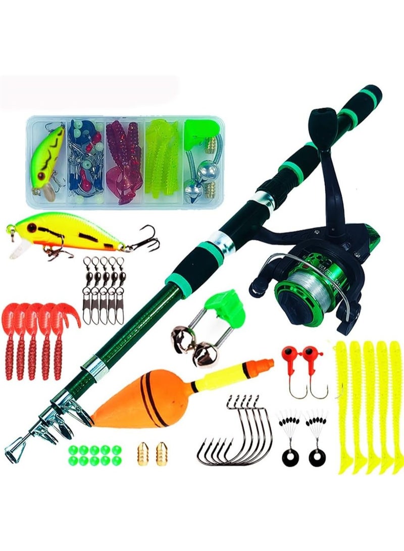 Bukela Fishing Gear Kit,1.8M Retractable Fishing Rod,5-Axes Fishing Reel,Fishing Lines,Complete Saltwater Freshwater Fishing Gear For Fisherman Fishing Enthusiast,Fishing Necessary Accessory - Image 1