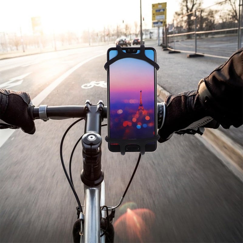 Universal Bike Phone Holder 2 Pack Flexible Band Mount for Cycling Outdoor Navigation - Image 5