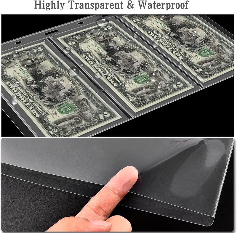 Long term heavy use compatible Coin Collection Book Holder for Collectors, 200 Pockets Coin Collecting Album & 30 Sleeves Paper Money Currency Display Storage Case for All Coin Collection Supplies (Brwon) Multi-style matching design - Image 4