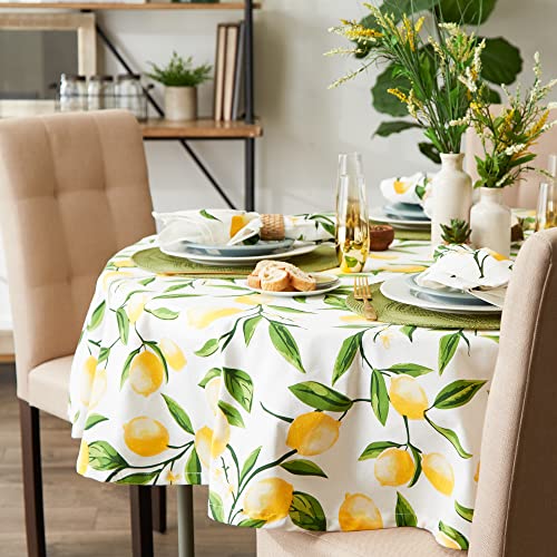 DII Lemon Bliss Tabletop Collection, Tablecloth, 70" Round - Image 5