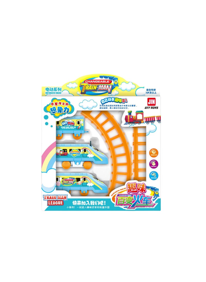 1 x 5 pcs Electric Toy Train Set for Kids Blue Fun 