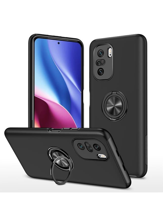 The Bros Case For Xiaomi Redmi K40 PC + TPU Shockproof Magnetic Phone Case with Invisible Ring Holder