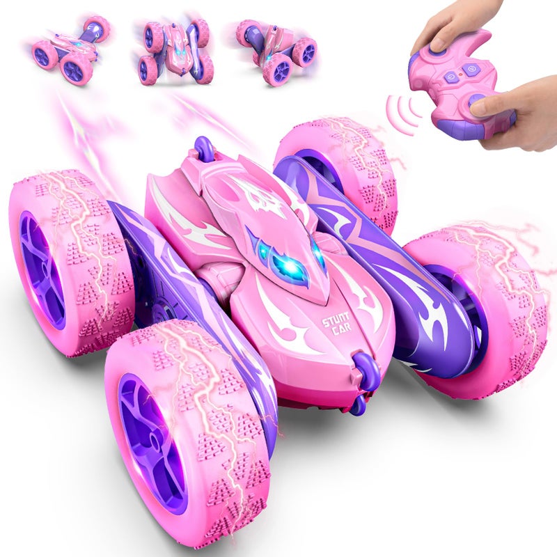Excitobo Remote Control CarRC Cars for 4 5 6 7 8 9 10 11 12 Year Old Girl Double Sided 360Flip 4WD Rechargeable Drift RC Race Car Girls Toys Birthday Gifts Easter Basket Stuffers for Kids Age 412 - Image 3