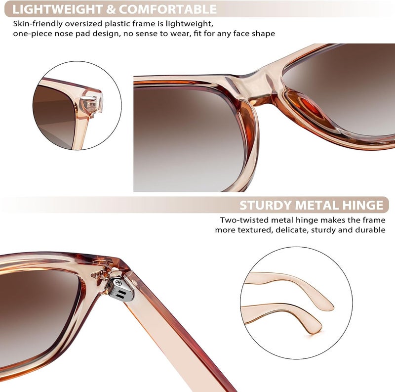Joopin Square Sunglasses Men Women Polarized UV Protection Classic Trendy Lightweight Designer Sun Glasses for Driving Fishing Hiking Golf - Image 4