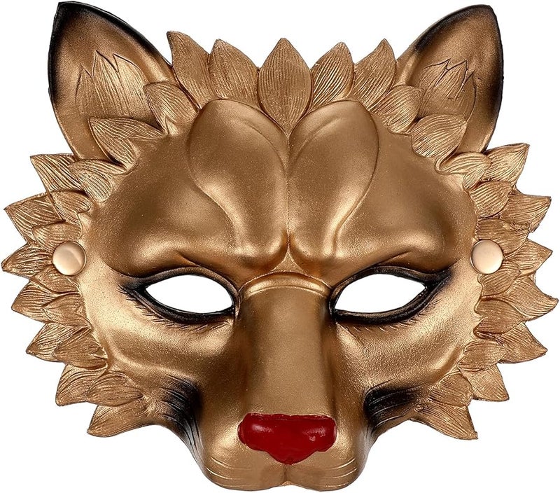 Realistic Golden Lion Cosplay Mask PU Material Comfortable Breathable For Party Festival - Image 1