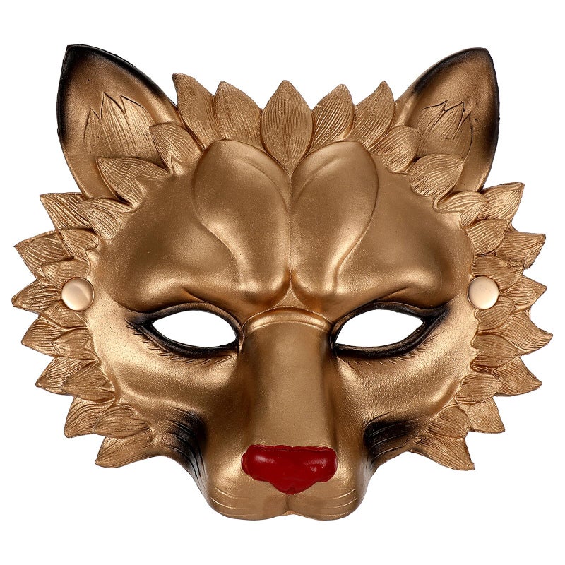 Realistic Golden Lion Cosplay Mask PU Material Comfortable Breathable For Party Festival - Image 2
