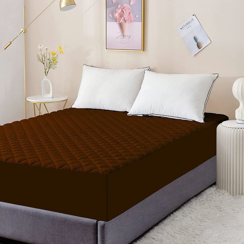 DECOBASKET Microfiber Waterproof Fitted King Size Mattress Protector with New Breathable Fabric 72 Inch x 78 Inch x 12 Inch Brown - Image 2