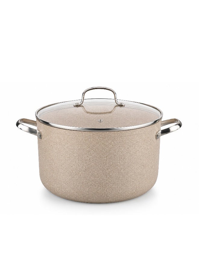Korkmaz Granita 7 Pieces Non-Stick Cookware Set | Forged Aluminum Granite Coated Induction Base Cookware Pots and Pans Set | Beige - KA1272 - Image 3