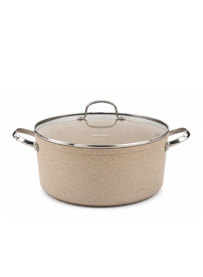 Korkmaz Granita 7 Pieces Non-Stick Cookware Set | Forged Aluminum Granite Coated Induction Base Cookware Pots and Pans Set | Beige - KA1272 - Image 5