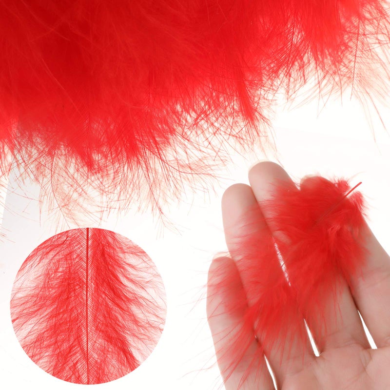 MWOOT 400 Pieces Crafts Art Coloured Feathers, 8 Colors Mini Ostrich Feathers (9-15cm) for DIY Earrings Making Home Wedding Baby Shower Decorations White Pink Red Yellow Blue Black Orange Rose - Image 4