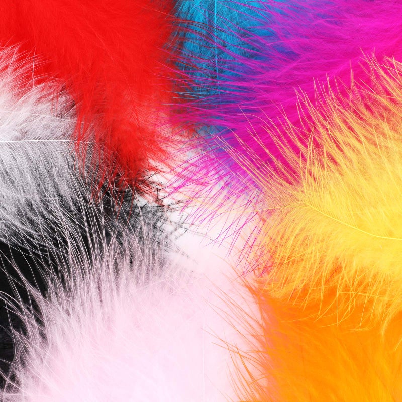 MWOOT 400 Pieces Crafts Art Coloured Feathers, 8 Colors Mini Ostrich Feathers (9-15cm) for DIY Earrings Making Home Wedding Baby Shower Decorations White Pink Red Yellow Blue Black Orange Rose - Image 5