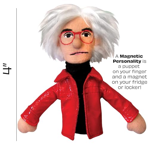 The Unemployed Philosophers Guild Andy Warhol Magnetic Personality - Plush Finger Puppet and Refrigerator Magnet, Approx 4" Tall - Image 4