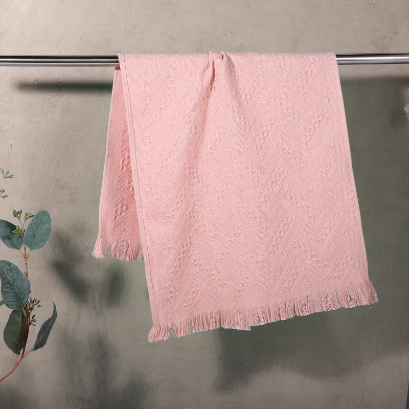 XLIUAX 2 Pcs Boho Bathroom Hand Towel, 13 x 30 Inch Turkish Cotton Decorative Face Towel Soft Hand Towels for Farmhouse Boho Bathroom Decor Kitchen Hotel Spa(Pink) - Image 3