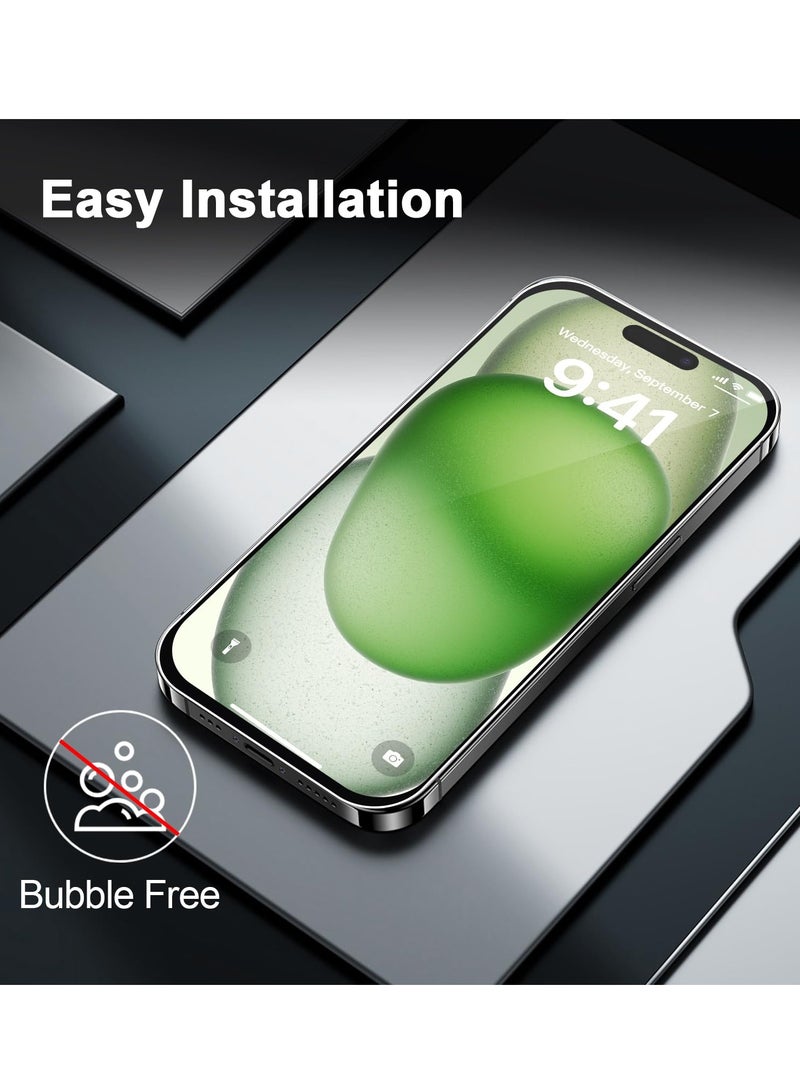 BORTONY iPhone 15 Screen Protector 6.1 Inch [3 Pack] HD Clear Tempered Glass Full Screen Case Friendly Anti-Scratch Bubble Free Compatible with Apple iPhone 15 - Image 4