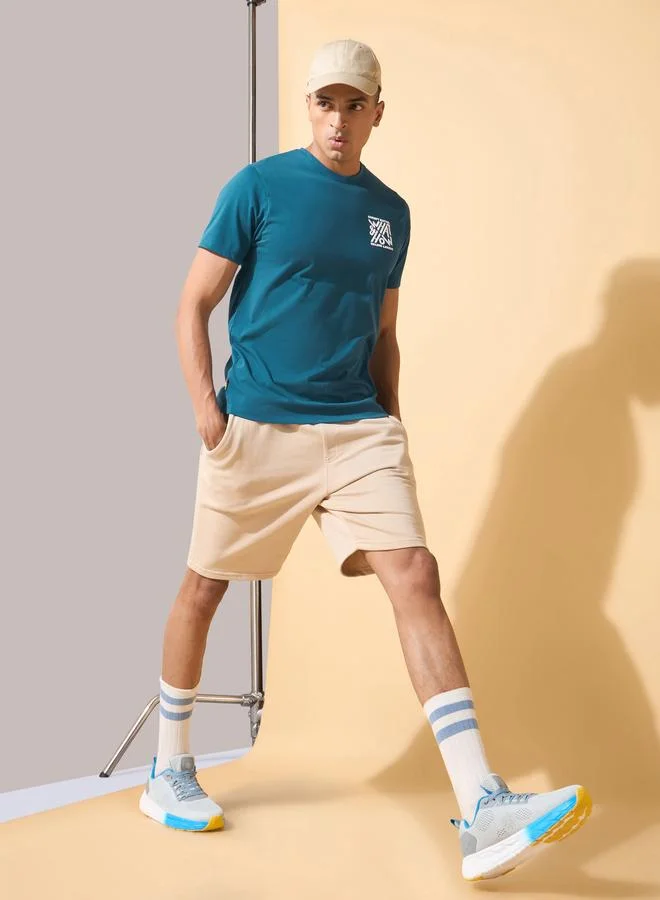 Cult Men Green Graphic Print Short Sleeve T-Shirt