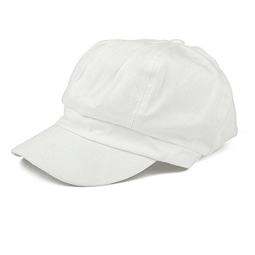 Armycrew Women's Lightweight 100% Cotton Soft Fit Newsboy Cap with Elastic Back - White - Image 5